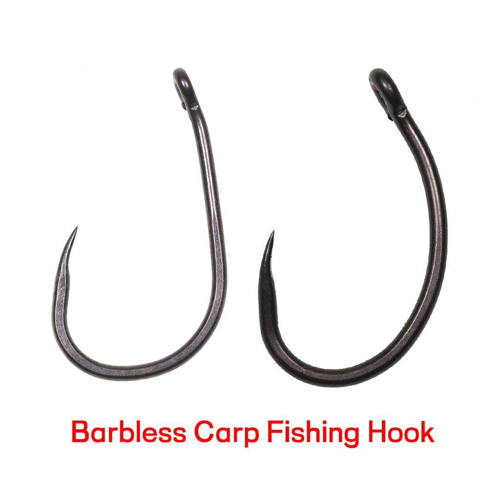 Fishing Hook Assortment - 50개입 무광 블랙 잉어 낚시 바브리스