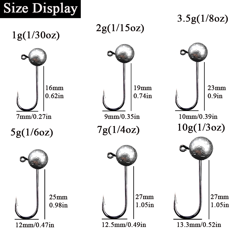 10 개/몫 지그 헤드 낚시 후크 1g 2g 3.5g  - Fishing Hook Barbless 리뷰 및 가격