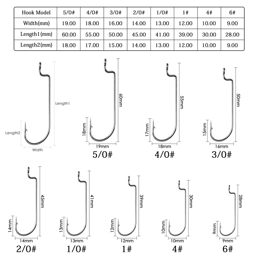 고탄소강 좁은 크랭크 후크, 낚시 후크, 소프트 미끼  - Fishing Hook Barbless 리뷰 및 가격