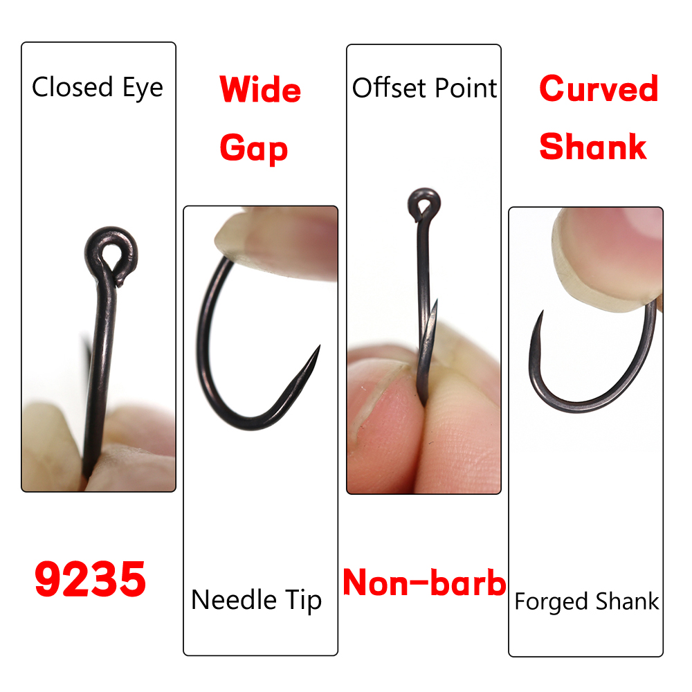 50개입 무광 블랙 잉어 낚시 바브리스 훅 다운 벤트  - Fishing Hook Assortment 리뷰 및 가격