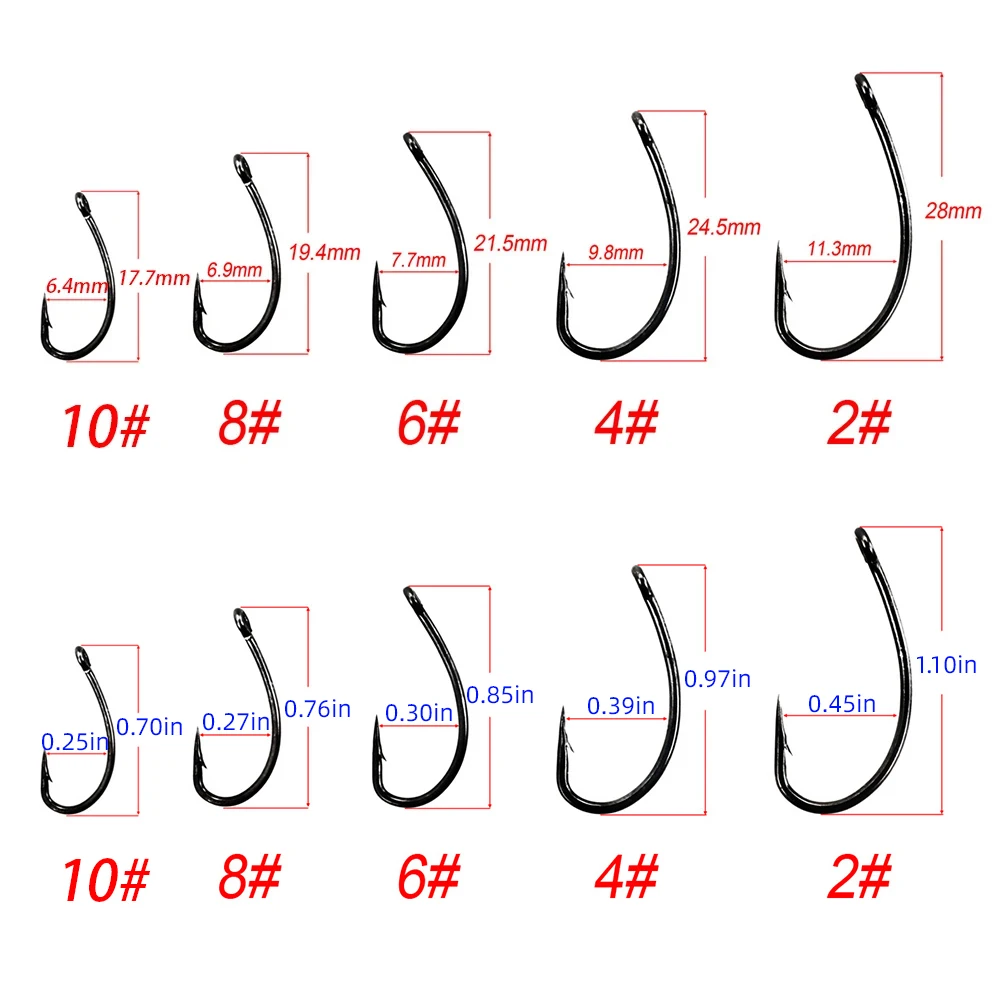 100pcs 코팅 높은 탄소 스테인레스 스틸 가시 잉어 - Fishing Hook Assortment 리뷰 및 가격