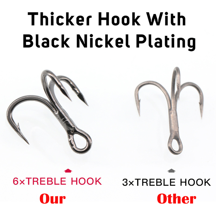 6X 낚시 트레블 후크 블랙 10 개/상자 트리플 후크 - Fishing Hook Assortment 리뷰 및 가격