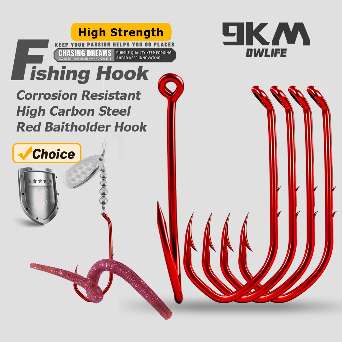 9KM 미끼홀더 훅 50-100개 레드 낚시 훅 오프셋 - Fishing Hook Circle 리뷰 및 가격